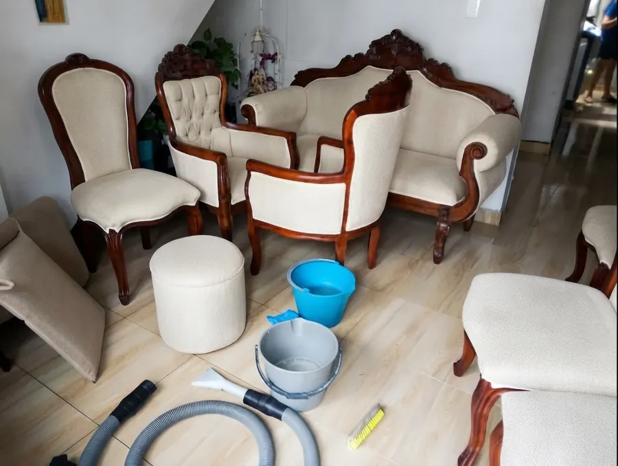 Lavado profesional de sofá en el hogar